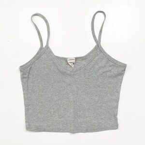 Honolua Wahine Hawaii light gray ribbed cropped cami tank top